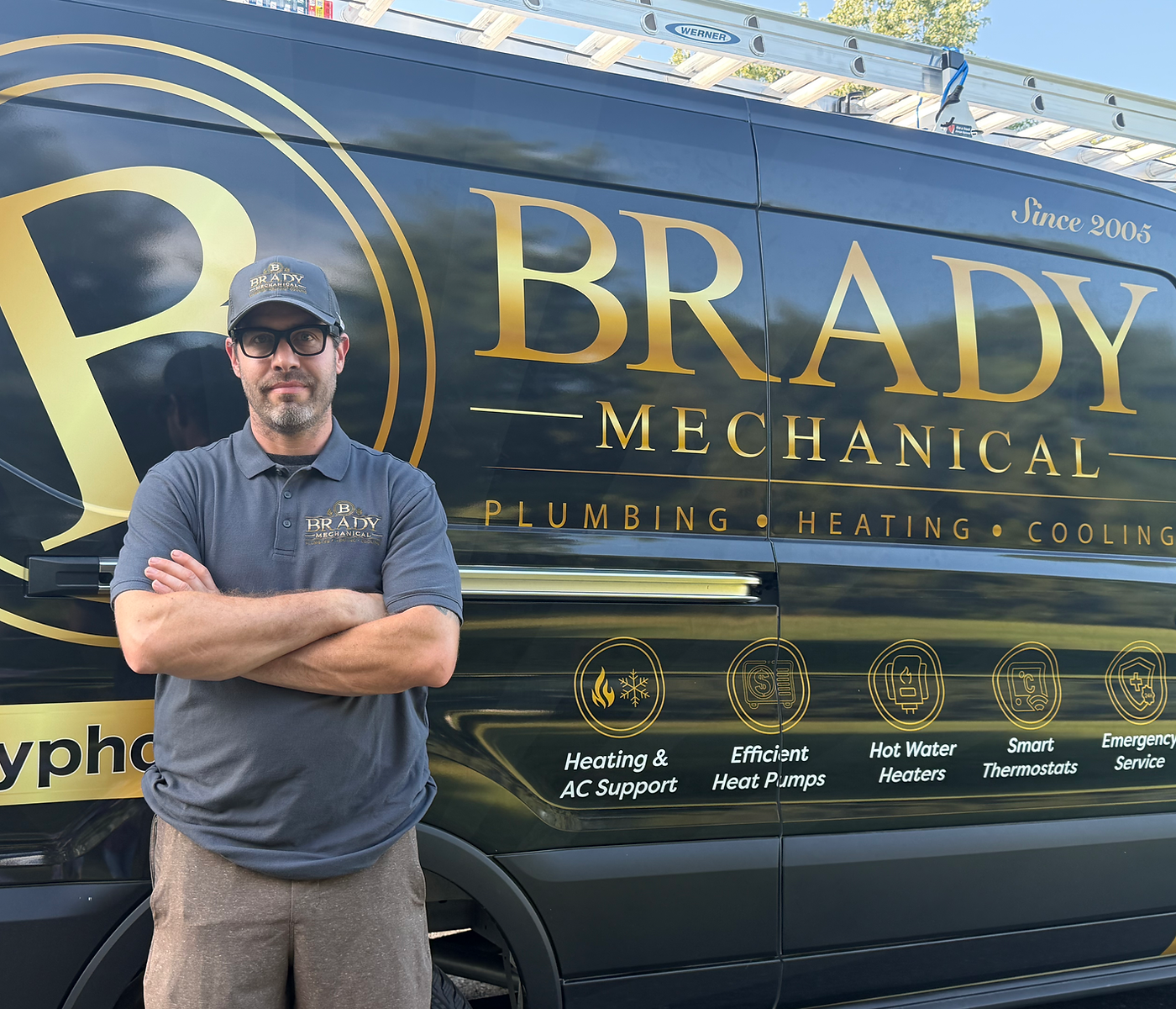 Brady Mechanical technician completing residential heating work